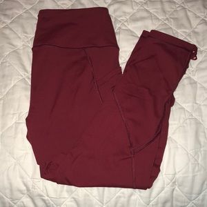 Victoria’s Secret crop leggings in burgundy